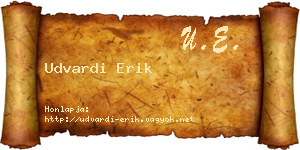 Udvardi Erik névjegykártya